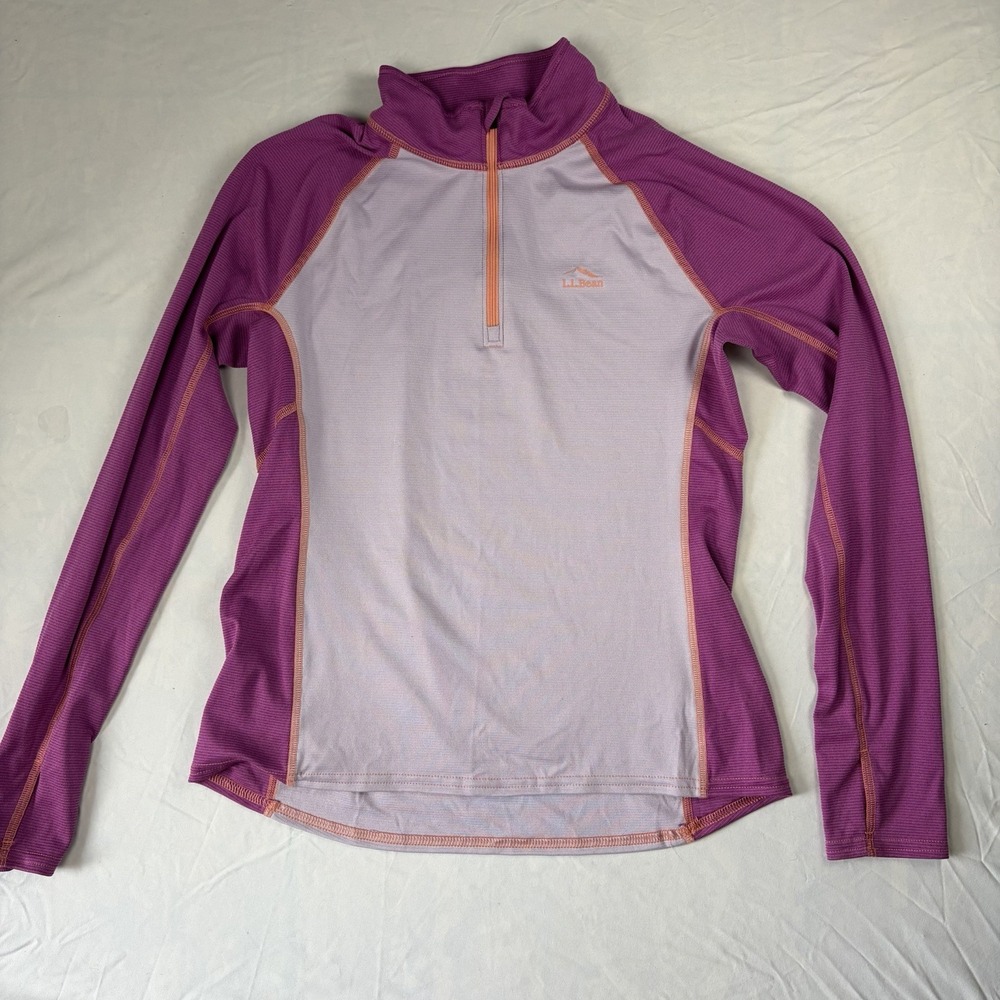 L.L Bean 1/4 Zip Athletic/Running Pink Jacket Top- size‎ Medium Petite Women's